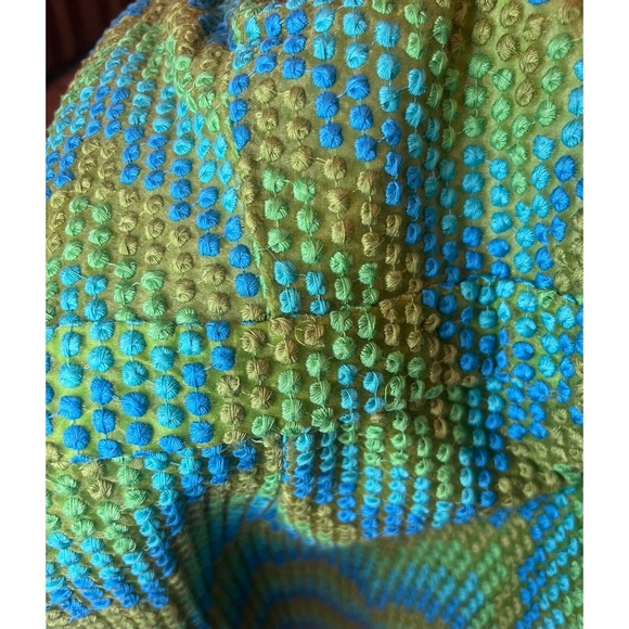 Beth Bowley Strapless Dress Blue Green Geometric Size 6 Retro 60s Style Chic - Picture 11 of 11